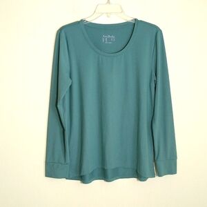 Any Body, teal super soft long sleeve pullover top. Women's XS.